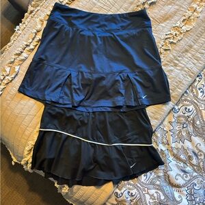 Two Nike Women's Tennis Skirts Navy and Black Size small